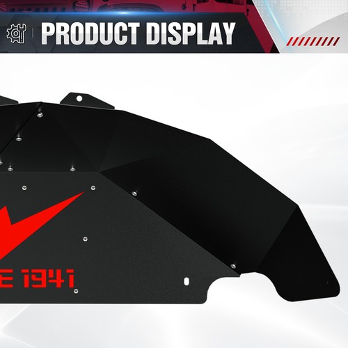 WolfX Front & Rear Inner Fender Liners For Jeep Wrangler JK 2007-2018 – 4PC Steel Bolt-On Splash Guards, Black Textured Finish