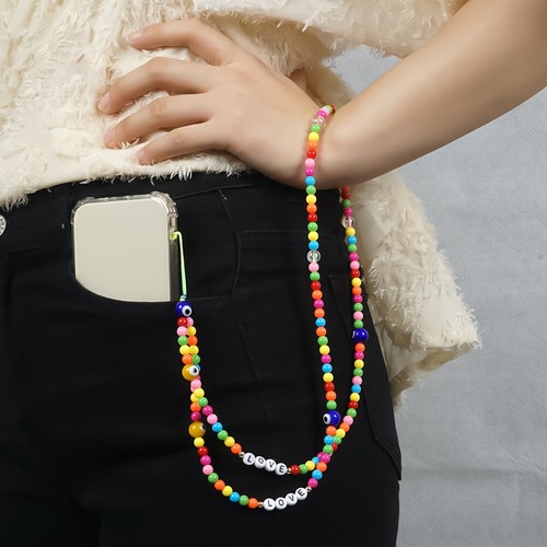 Rainbow Glass Mobile Phone Rope Miss Women's Cellphone Lanyard Lanyards - Photo 2/12