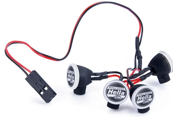 4x LED RC Spotlights Scheinwerfer Stoßstange Lampe Hella RC Auto Rally Tamiya - Bild 4 von 4