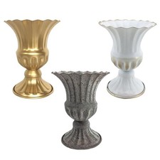 Retro Metallic Floral Dried Flower Vase