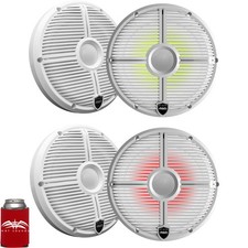Wet Sounds RECON 8-XWW-RGB 8" Speakers with White XW Grilles Integrated RGB LEDs