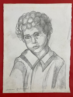 #ad Marion Greenwood Drawing on paper Handmade signed and stamped $125.00
