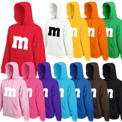 SO SACHEN M&M Hoodie Pullover Karneval Kostüm Fasching M und M Gruppenkostüm Paarkostüm
