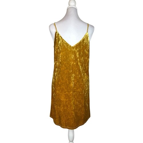 🆕 BP Nordstrom Vestito Slip Donna Taglia S Oro S Velluto Schiacciato Foderato Babydoll Nuovo con etichette - Foto 3 di 9