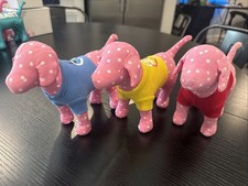 Victoria s Secret Pink Dogs Lot Red, Yellow, Blue Shirt Peace Heart Complete Set