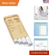 Quick-Dry Thermal Printer Paper 8.5''x11'' - 4 Rolls, Jam-Free & Eco-Friendly