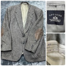 Vintage Tweed Suede Elbow Patches Stafford Blazer Sport Coat 48R USA 100 Wool