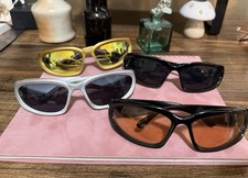 Lot of 4 Wrap Sport Sunglasses Men Women Blac...
