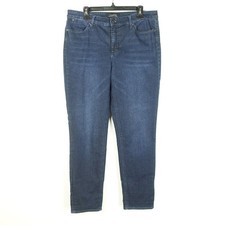 Talbots Jeans Womens SZ 12L Slim Ankle High Rise Flattering Contemporary Staple