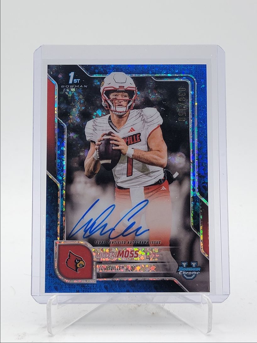 MILLER MOSS 2025 BOWMAN U CHROME 1ST BLUE MINI DIAMOND A AUTO /150 Q4282