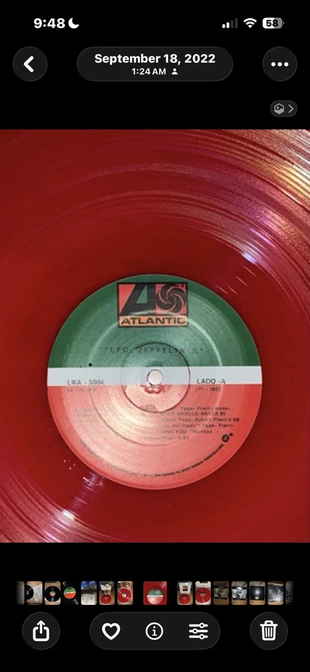 Led Zeppelin II 2008 Atlantic 5004 MEXICO Reissue LP RED RARE - Image 3 of 4