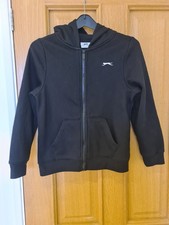 Felpa con cappuccio e zip intera Slazenger Junior | 9-10 anni | Nera