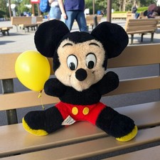 Vintage Walt Disney Productions Mickey Mouse 7  Plush Bean Bag Doll 1970s Taiwan