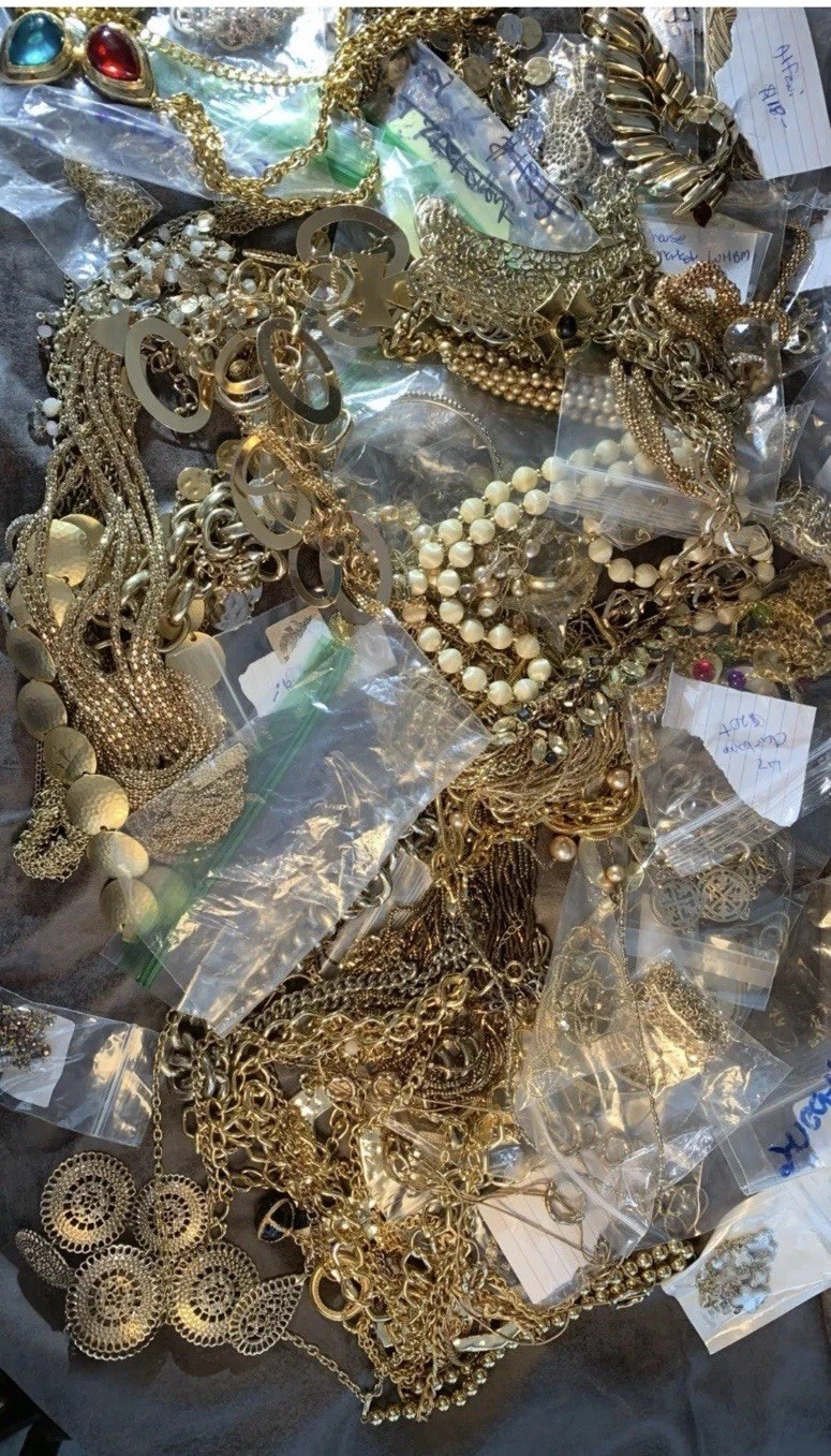 5+ Lbs. POUNDS Unsearched Lot Jewelry Vtg-Now Resell Wear Craft Treasure Hunt!
