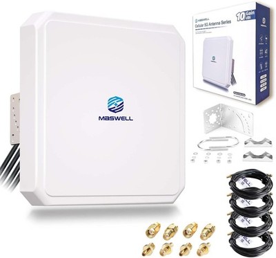 Maswell 4MIMO_Ultra: 4G LTE 5G Panel Antenna 10dBi High Gain 4X4 MIMO External