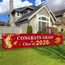 2026 Graduation Decorations Congrats Grad Class of 2026 Large, Red and Gold