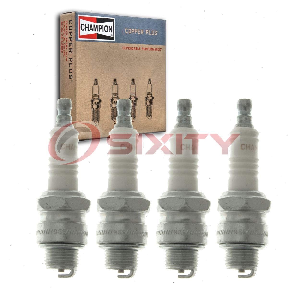 4 pc Champion Copper Plus Spark Plugs for 1965 International D900 2.5L L4 uk