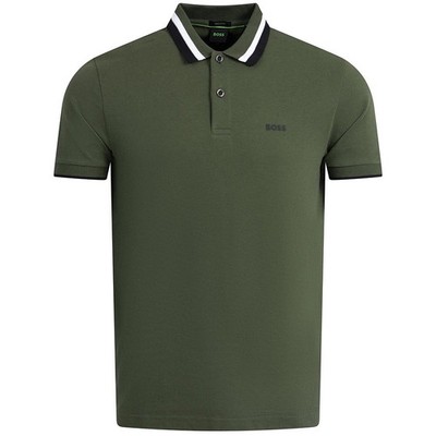 BOSS Paddy AP Open Green Herren Grün Poloshirt Alltag Baumwolle (50538101-355)