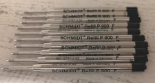 Schmidt P900 Black Fine Ballpoint Pen Refills, 10pk,Smooth, Long Lasting