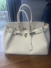   Damen Tasche Echt Leder weiß Italy 