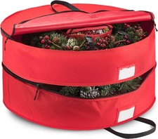 Christmas Wreath Storage Container 30 Inch Wreath Bag Fits 2 Wreaths Box 600D