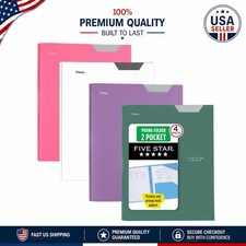 Stay-Put 2-Pocket Plastic Folder with Prong Fasteners - 4 Pack Assorted Colors