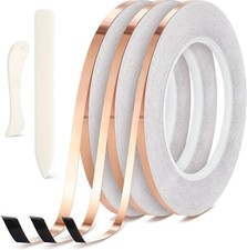 3 Or 5 Black Backed Copper Foil Stained Glass Black Lined Foil Copper 3 Sizes