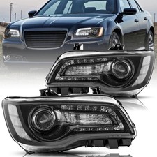 Halogen Headlights Chrysler 300300c 2011-2023 Angel Eye Led Drl Black Clear