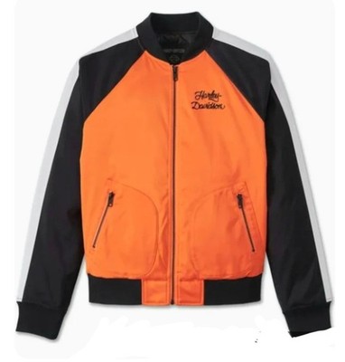 Harley-Davidson Bomber Jacke Gr. L Damen  Sedona Orange Satin 