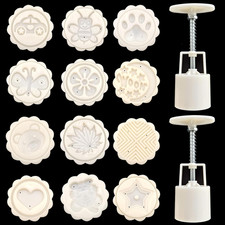 14 PCS Bath Bomb Mold Set Includes 2Pcs Bath Bombs Press and 12Pcs Different Pat