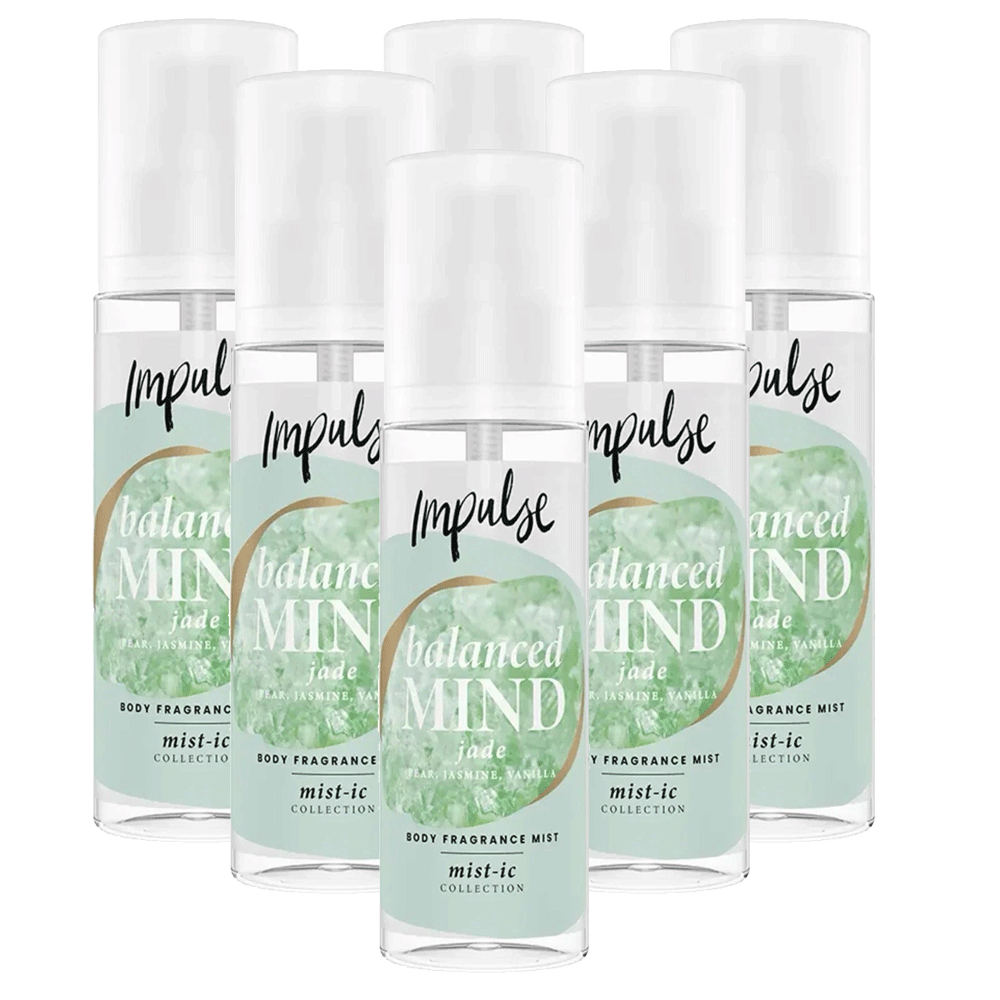 6 x IMPULSE FRAGRANCE PUMP BODY MIST 150ml PEAR, JASMINE, VANILLA