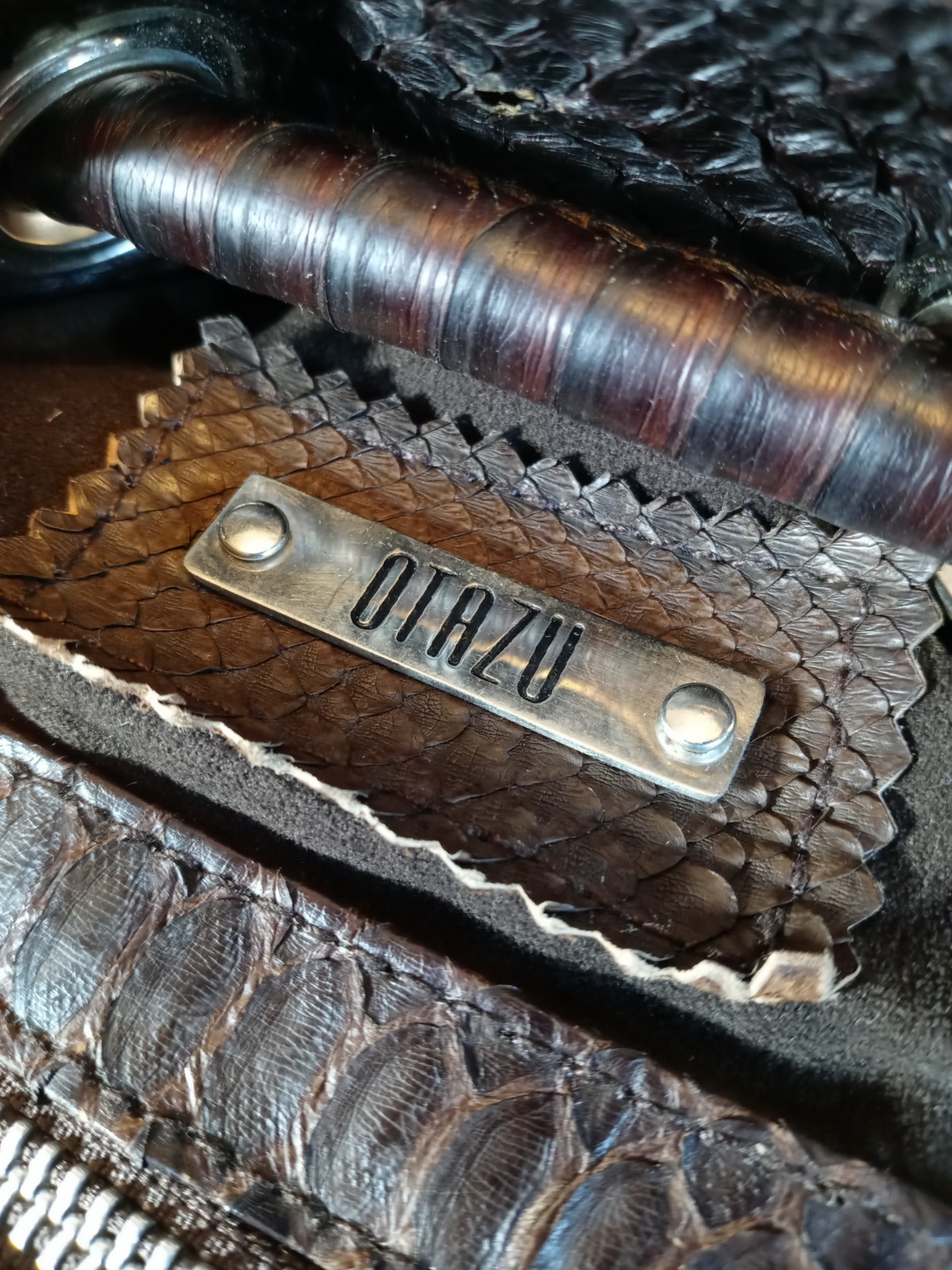 Rodrigo Otazu Brown Large Python Hobo Shoulder Ba… - image 14