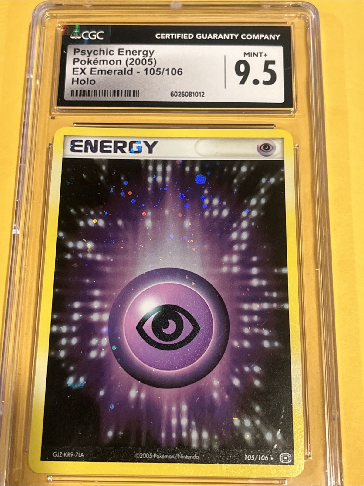 Pokemon Psychic Energy Holo 105/106 CGC Mint+ 9.5 2005 EX Emerald Graded
