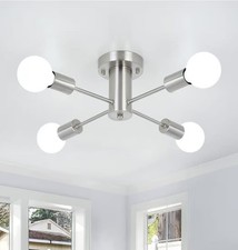 Modern 4-Light Chrome Sputnik Ceiling Light Stylish & Eye-Catching!