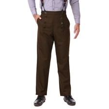 ThePirateDressing Men's Steampunk Victorian Architect Pants Trousers Espresso