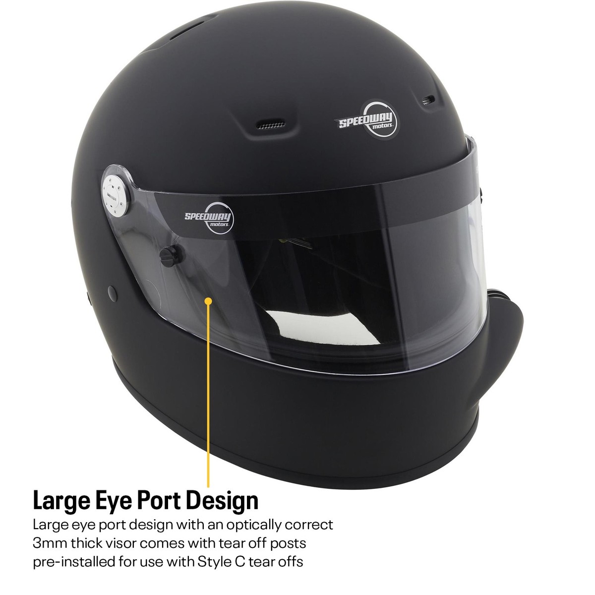 Speedway Motors SA2020 Side Air Racing Helmet, Flat Black, XL | eBay