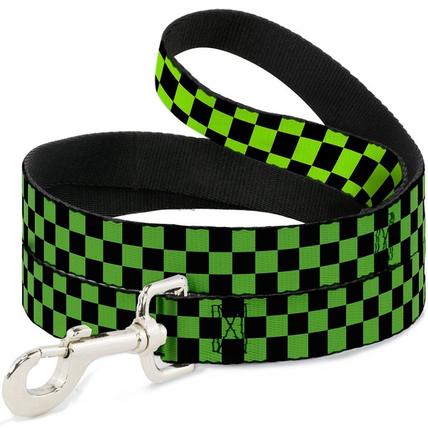 "Dog Leash 6-FEET Checker Black/Neon Green Wide 1.5\" (Us Import)"-image