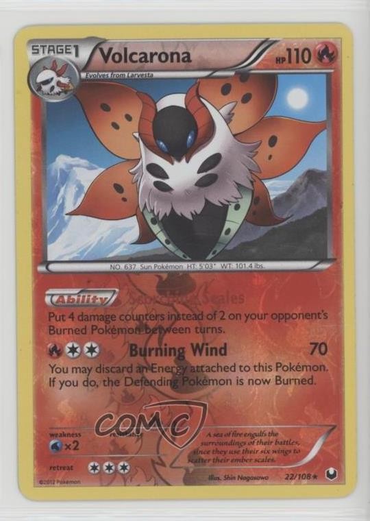 Volcarona Reverse Foil Pokemon Black & White Dark Explorers #22