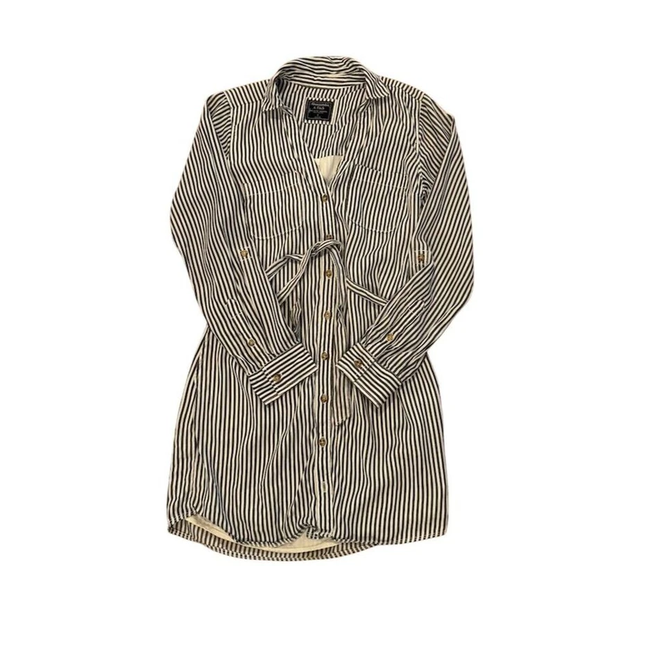 Vestido camisero azul a rayas para mujer Abercrombie & Fitch talla S Foto 4 de 4
