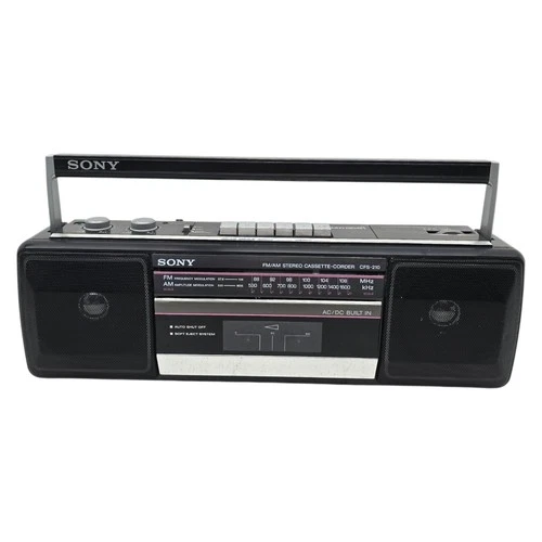 Sony CFS-210 AM/FM Radio Stereo Cassette Recorder Boombox Cord or Battery Works