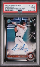 2022 Bowman Draft Jace Jung 1st Black Refractor Chrome Auto 04/75 PSA 9