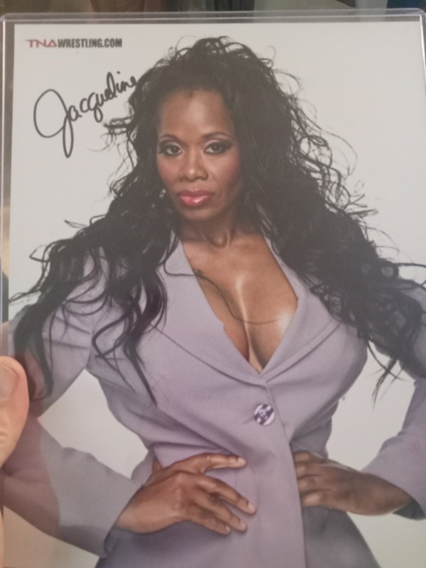 SIGNED JACQUELINE 8x10! WWF WRESTLING! HOF! WWE DIVAS! WOMENS WRESTLING! WCW