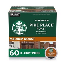 Starbucks K-Cup Coffee Pods, Medium Roast Hot or Iced Coffee, Pike Place Roast,