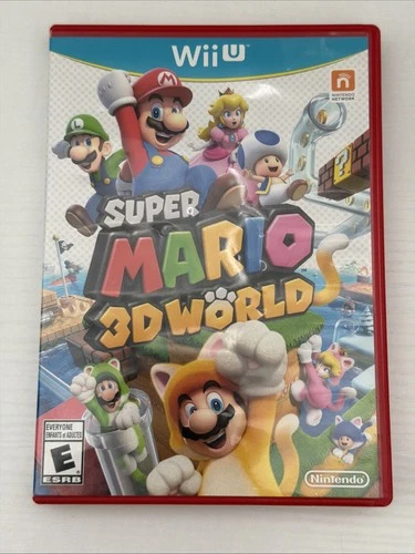 Case and Manual Only NO GAME Super Mario 3D World Nintendo Wii U Authentic