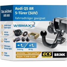 ANHÄNGERKUPPLUNG für Audi Q5 8R 8R 08-16 abnehmbar BRINK +13pol E-Satz ECS