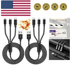 Multi Charging Cable2Pack 4FT, 3 in 1 USB Charging Cable for Multiple Devices...