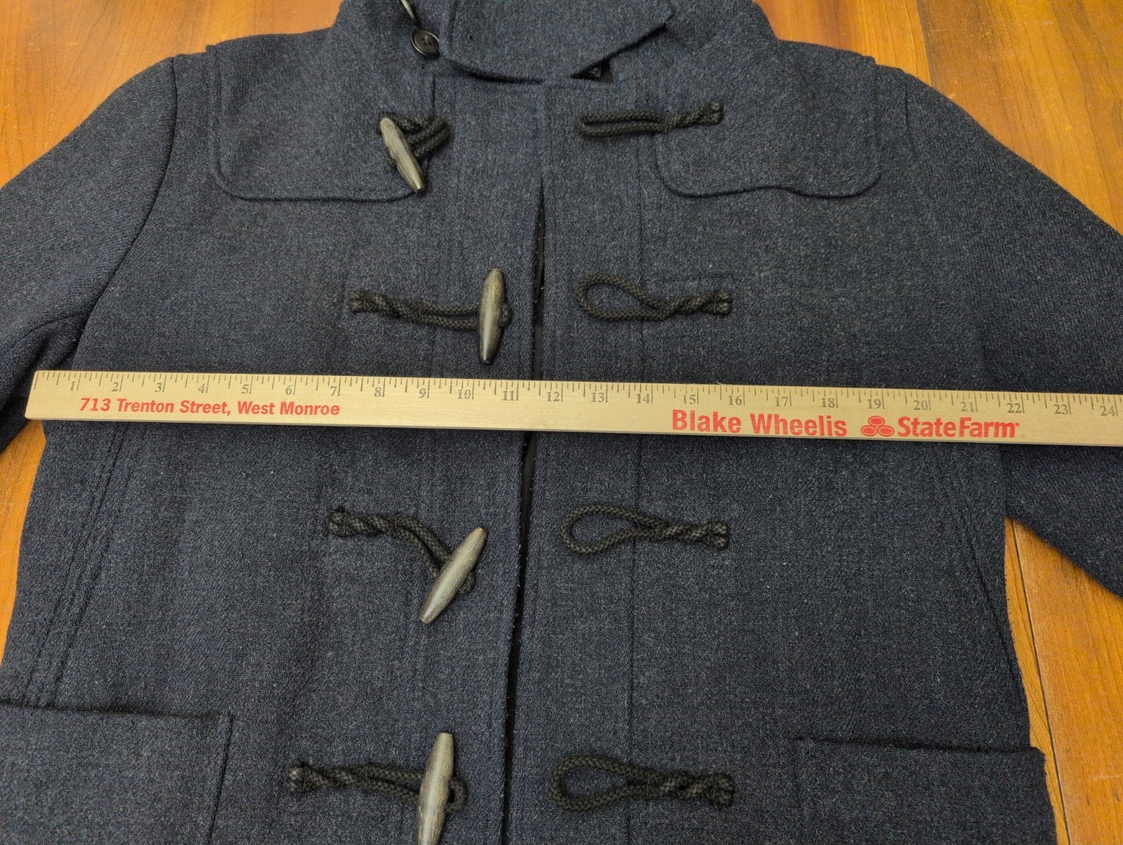UNIQLO +J Wool Duffle Coat Gray/Dark Navy M Jil Sander Collab Toggle Closure image 9