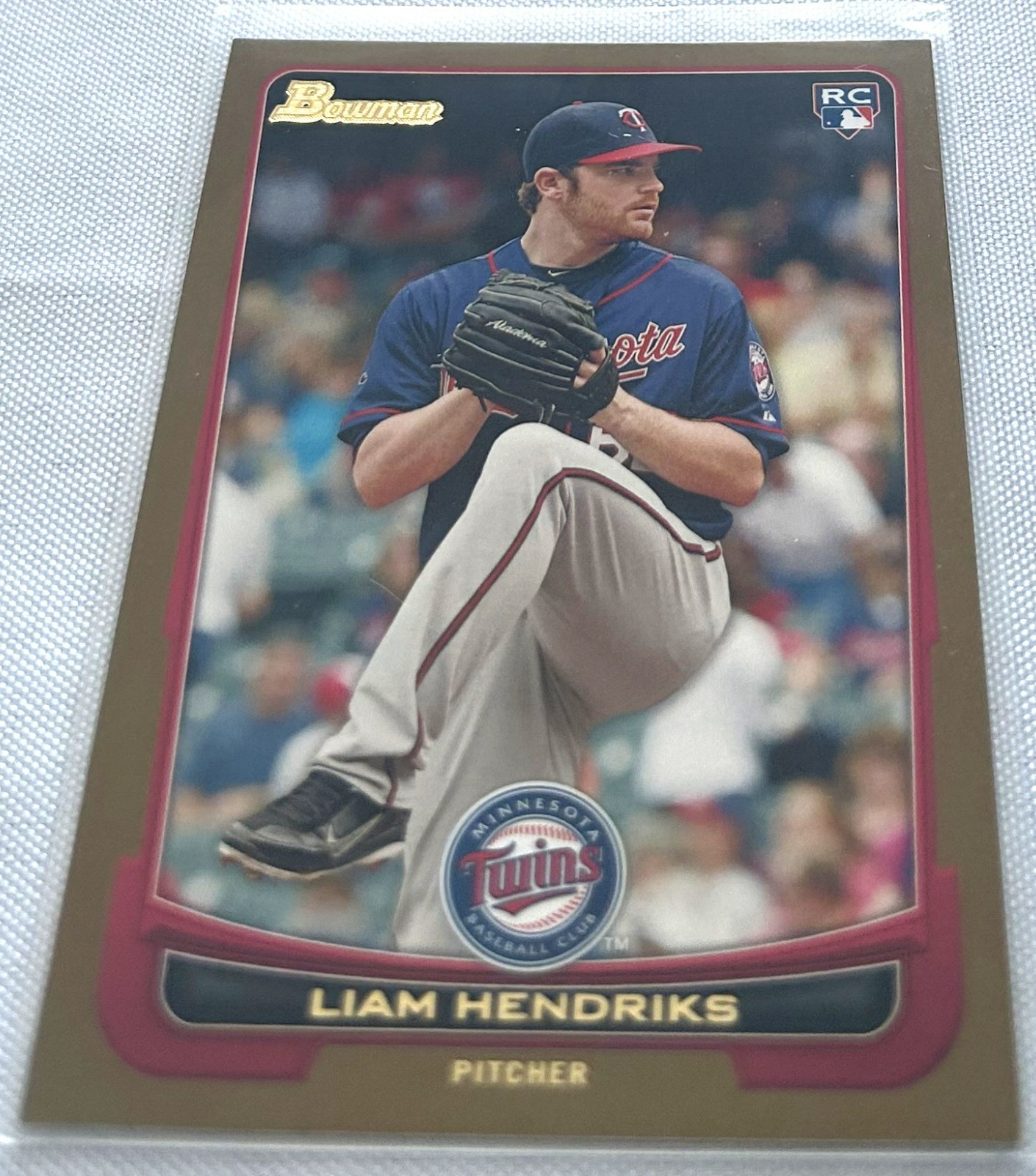 2012 Bowman Baseball Liam Hendriks Minnesota Twins Gold Parallel Rookie #208