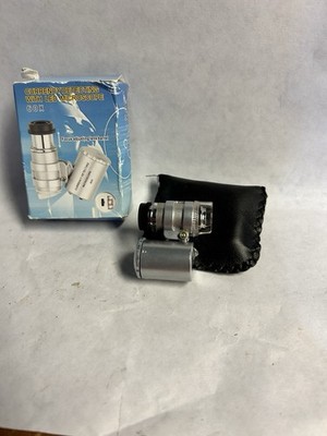 60X Mini Digital Pocket Microscope with currency UV detect LED Lights New