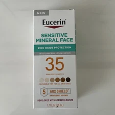 Eucerin Sensitive Tinted Mineral Face Sunscreen SPF 35 1.7 fl oz Exp: 12/24